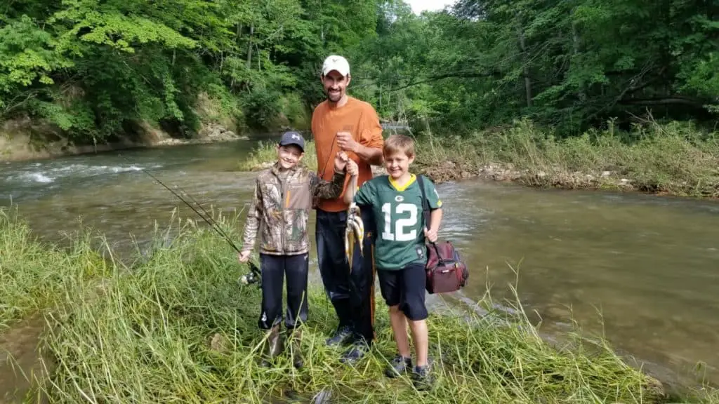 Darrick trout fishing with his boys