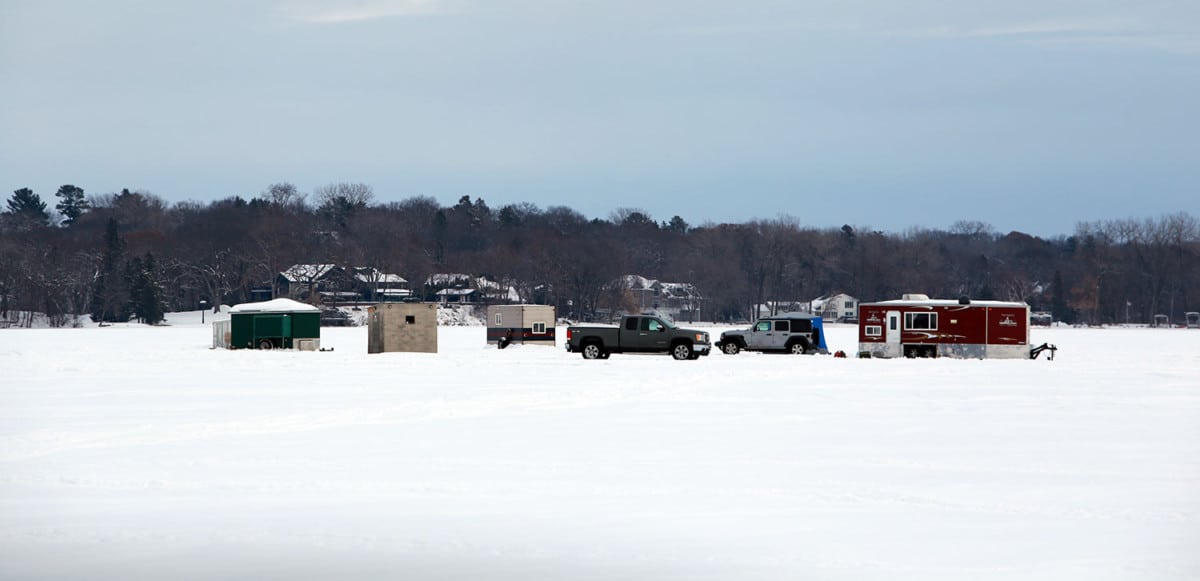 Ice houses on White Bear Lake