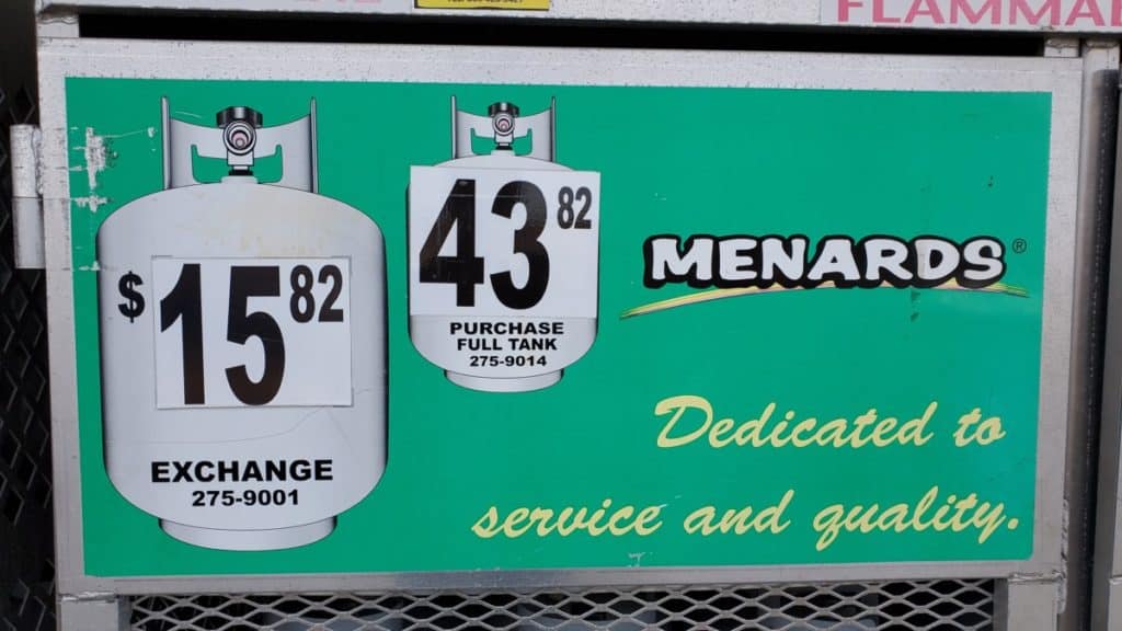 Menards propane 2024 tank exchange